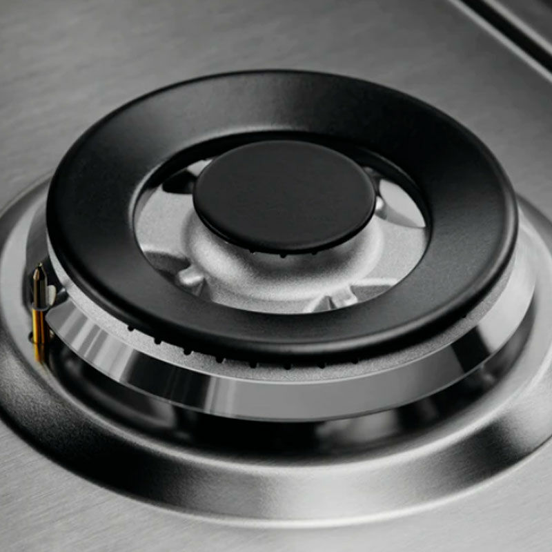 Encimera gas Electrolux KGS7536SX – 5 quemadores, Wok alta potencia, Acero inox antihuellas