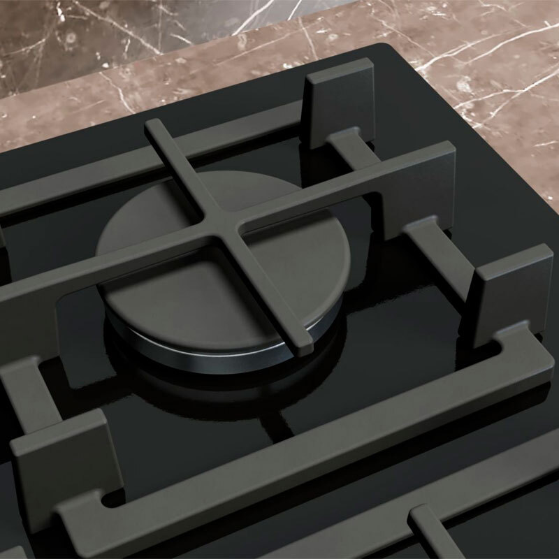 Placa de gas Siemens EP7A6QI40 – 75 cm, 5 quemadores stepFlame, Wok 4 kW