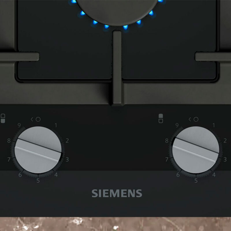 Placa de gas Siemens ER3A6BI40 – stepFlame 9 niveles, 2 quemadores, GasStop