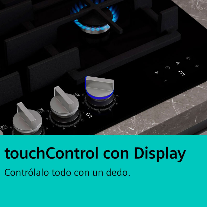 Placa de gas Siemens ER9A6SH40 – 90 cm, 5 quemadores, Wok alta potencia