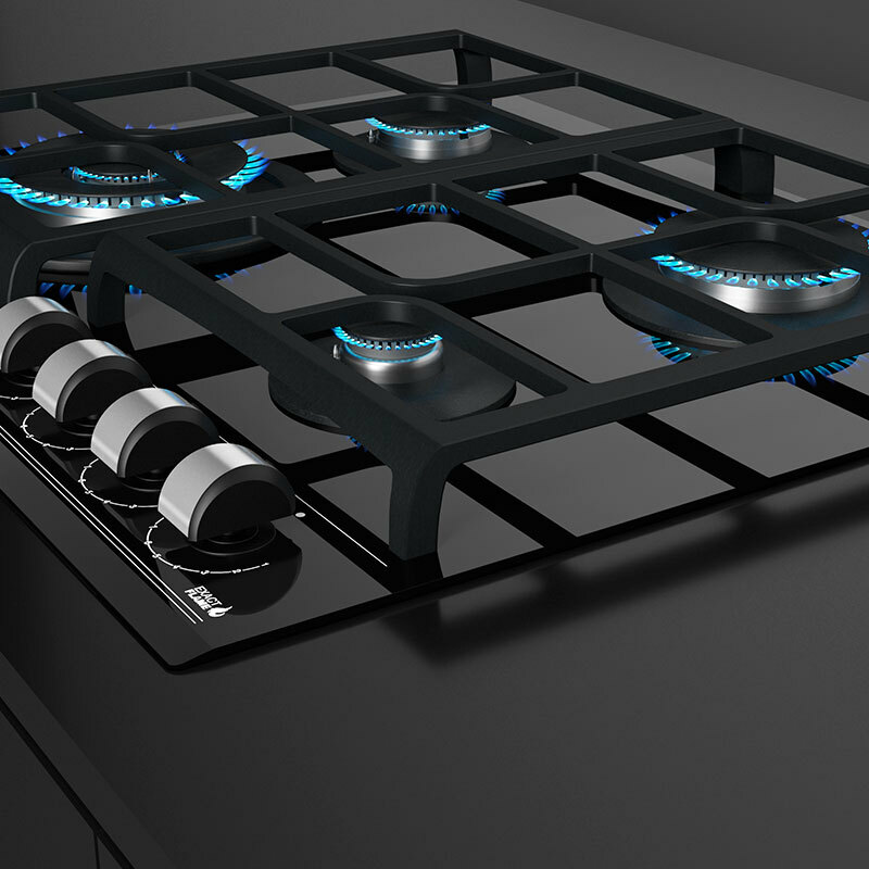 Placa de gas Teka GZC 64320 XB – Cristal templado, 4 quemadores, ExactFlame 9 niveles
