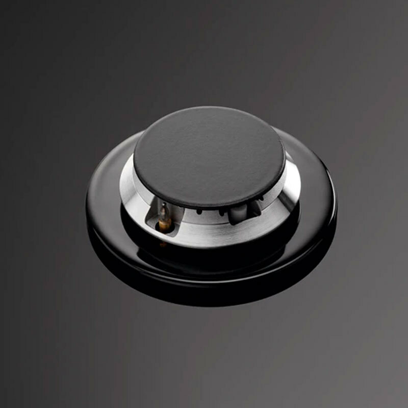 Placa de gas AEG HKB63320NB – Cristal negro, 3 quemadores (Wok), StepPower 9 niveles