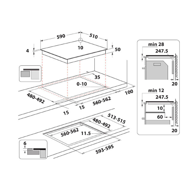 Placa de inducción Whirlpool WF S9860 CPNE – 3 zonas FlexiSide, 18 niveles + Booster, Bloqueo infantil