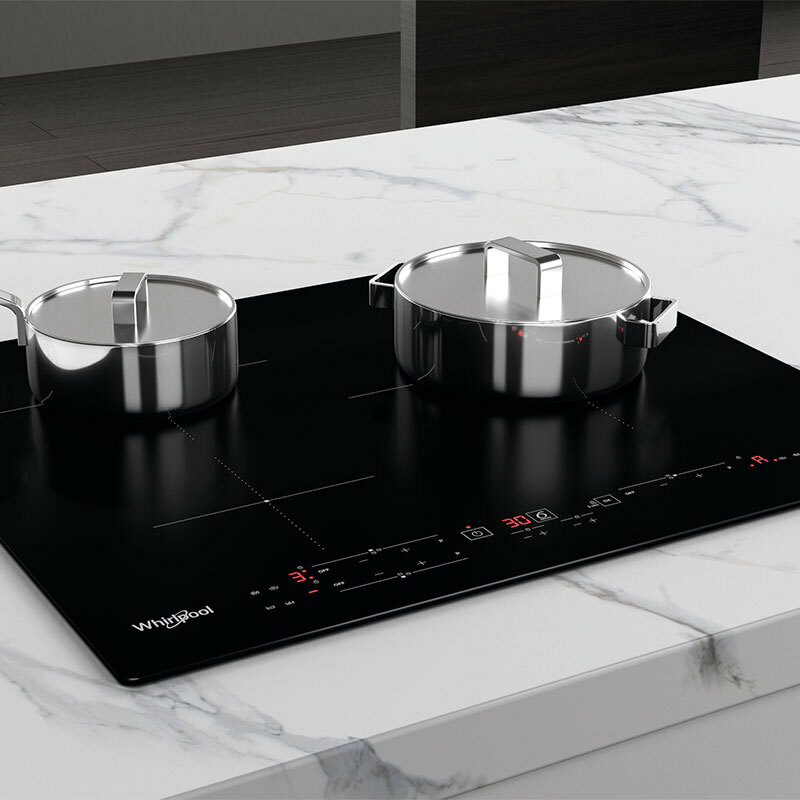 Placa de inducción Whirlpool WSB7560NE – 7.200 W, zona 28 cm, control táctil