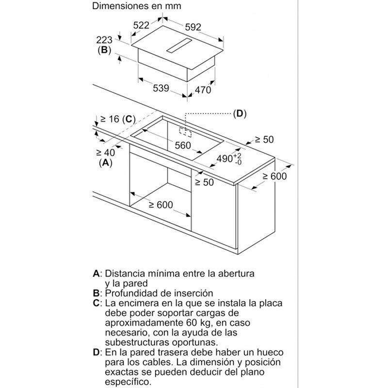 Placa de inducción Siemens ED631HQ26E – Extractor integrado, Zona combi, Home Connect