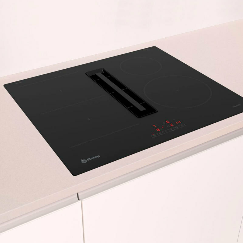 Placa de inducción Balay 3EBC963ER – Extractor integrado, 4 zonas Flex, Función Sprint