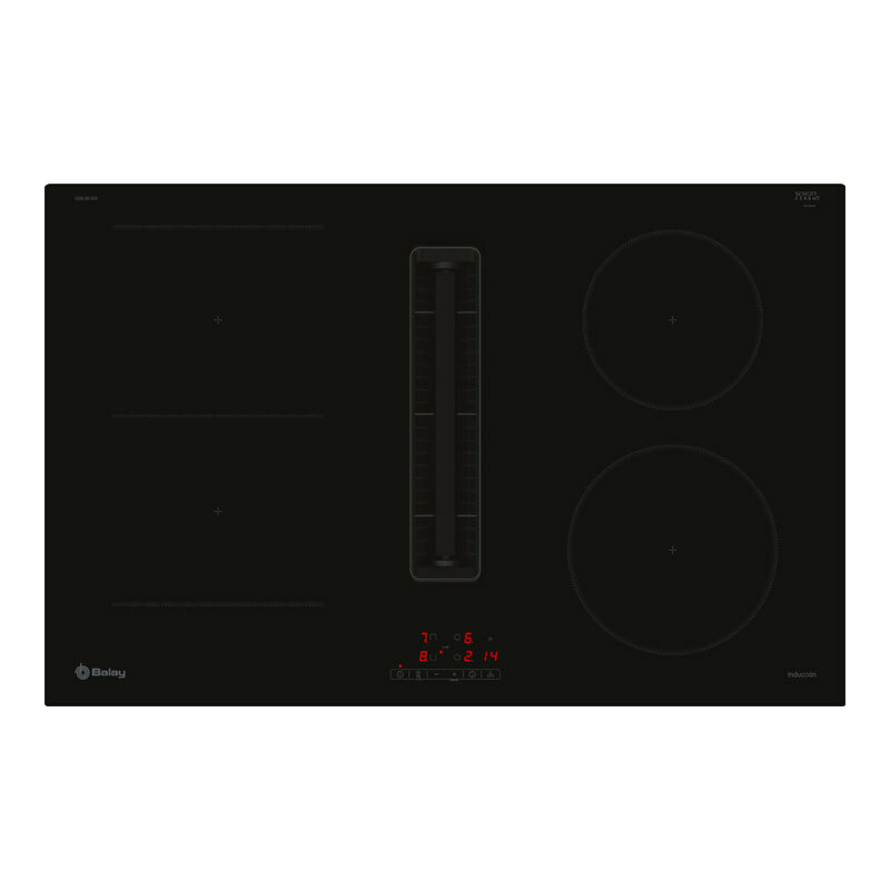 Placa de inducción Balay 3EBC983ER – 80,2 cm, Extractor integrado, 4 zonas Flex