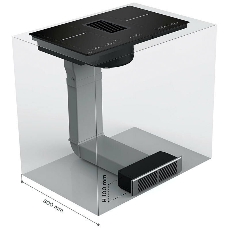 Placa de inducción con extractor Mepamsa INDU PRO (340.0691.846) – 4 zonas Flex, Extractor 700 m³/h, A++