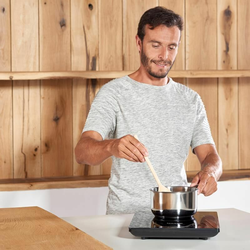 Placa de inducción portátil Taurus Darkfire – 2 zonas, 2000 W, control táctil