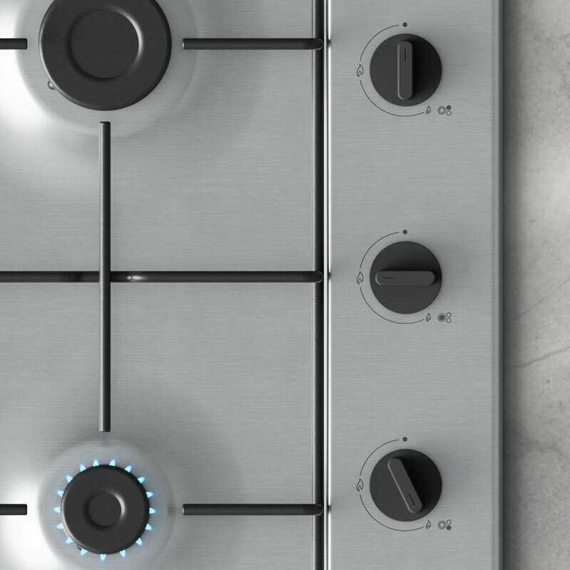 Placa de gas Balay 3ETX463BB – Encastrable 60 cm, 3 quemadores (wok), Acero inoxidable