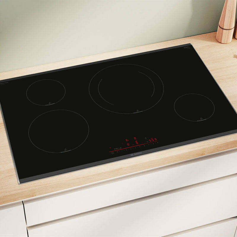 Placa de inducción Bosch PIE875HC1E – 80 cm, zona 28 cm, Home Connect