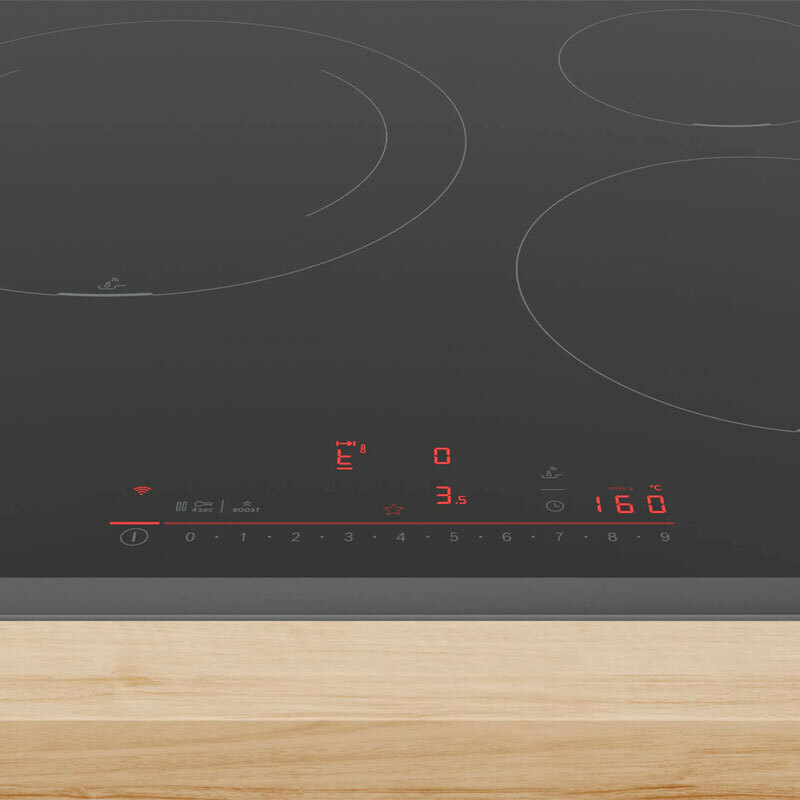 Placa de inducción Bosch PIJ631HC1E – 3 zonas, 7.400 W, Home Connect