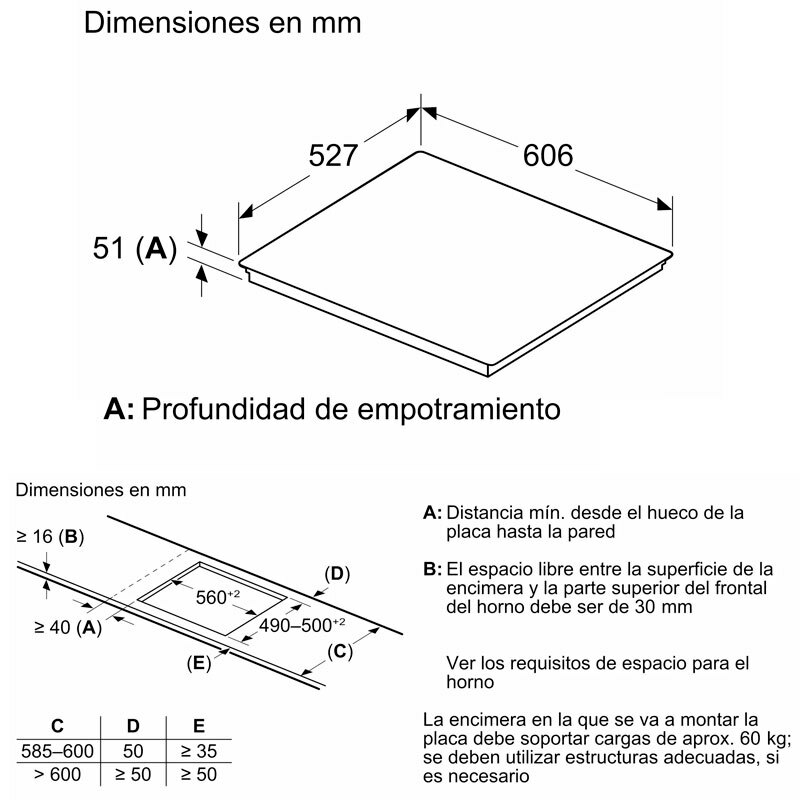 Placa de inducción 60 cm Bosch PXJ675HC1E – FlexInducción, Home Connect, Booster