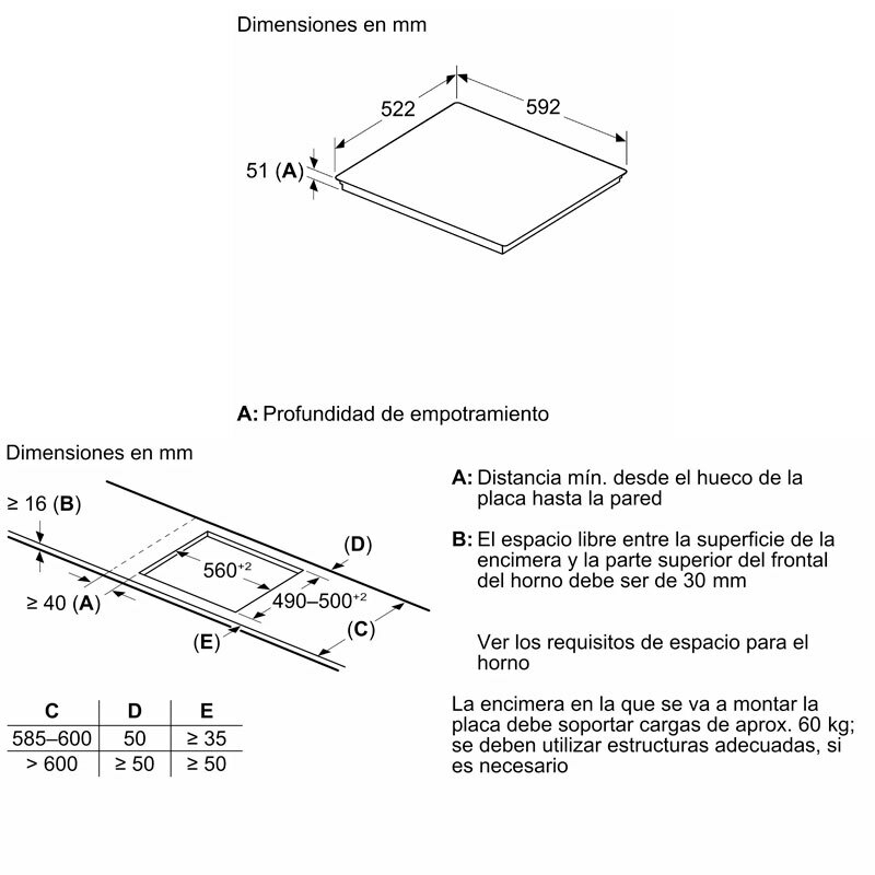 Placa de inducción encastrable Siemens EH631HCC1E – 60 cm, 3 zonas, Control touchSlider