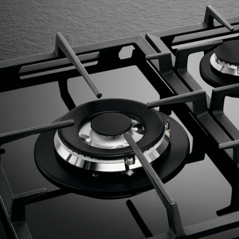 Placa de gas AEG HKB75820NB – 75 cm, 5 quemadores, Wok de alta potencia
