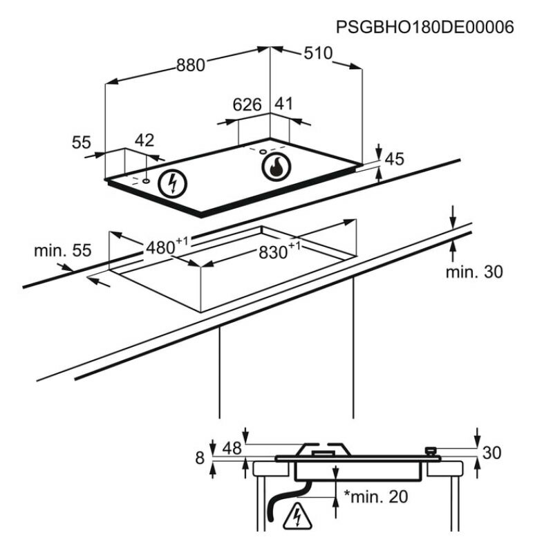 Placa de gas Electrolux KGG95372K – 5 quemadores, 3 SpeedBurner, Wok