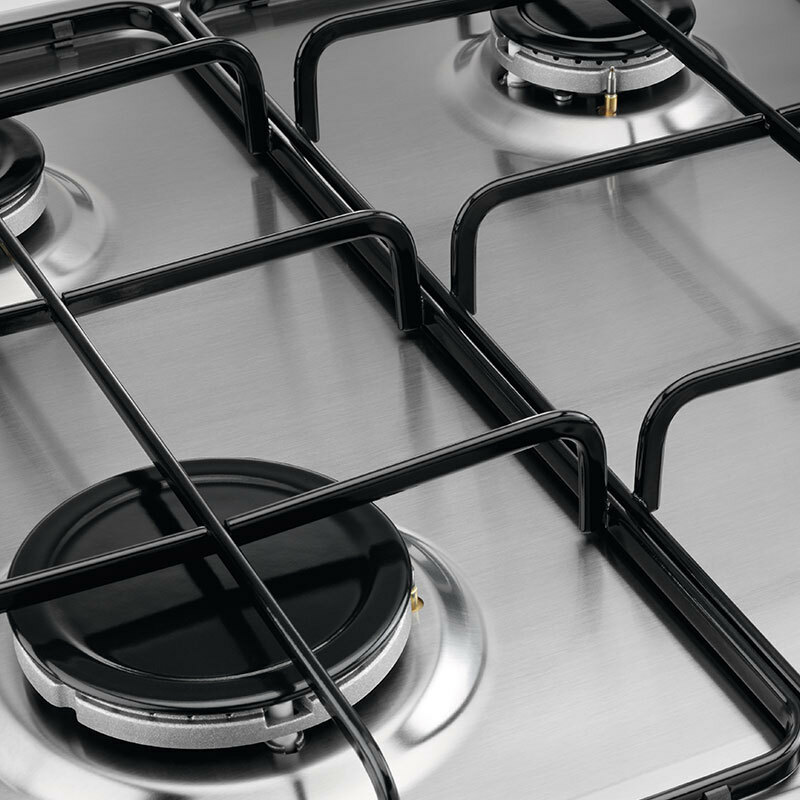 Placa de gas Electrolux KGS6404SX – Inox antihuellas, 4 quemadores, Empotrable 60 cm