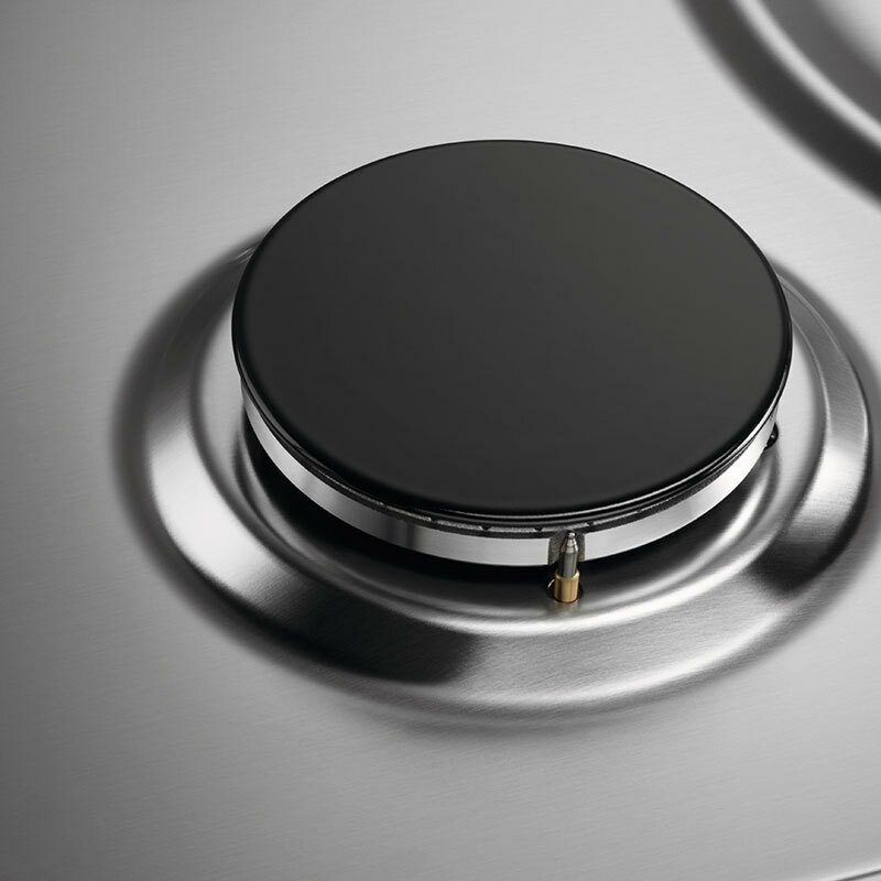 Placa de gas Electrolux KGS6404SX – Inox antihuellas, 4 quemadores, Empotrable 60 cm