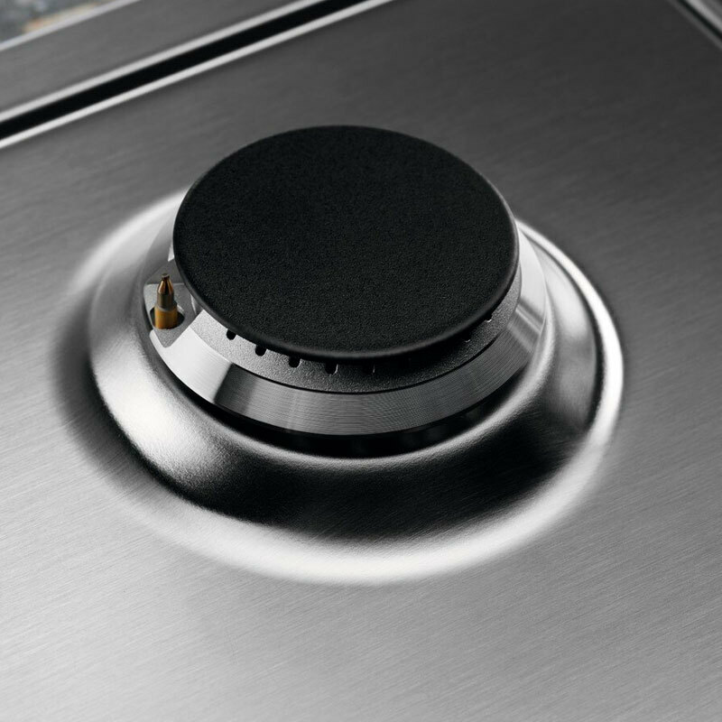 Placa de gas Electrolux KGS6436SX – 4 quemadores, Wok 4 kW, Inox antihuellas
