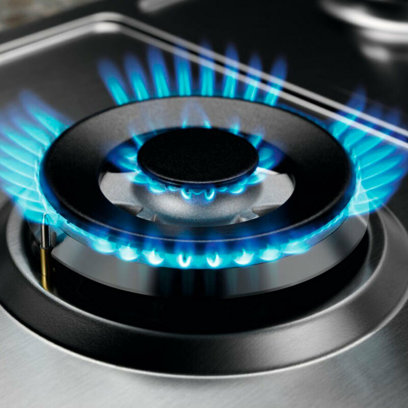 Placa de gas Electrolux KGS6436SX – 4 quemadores, Wok 4 kW, Inox antihuellas