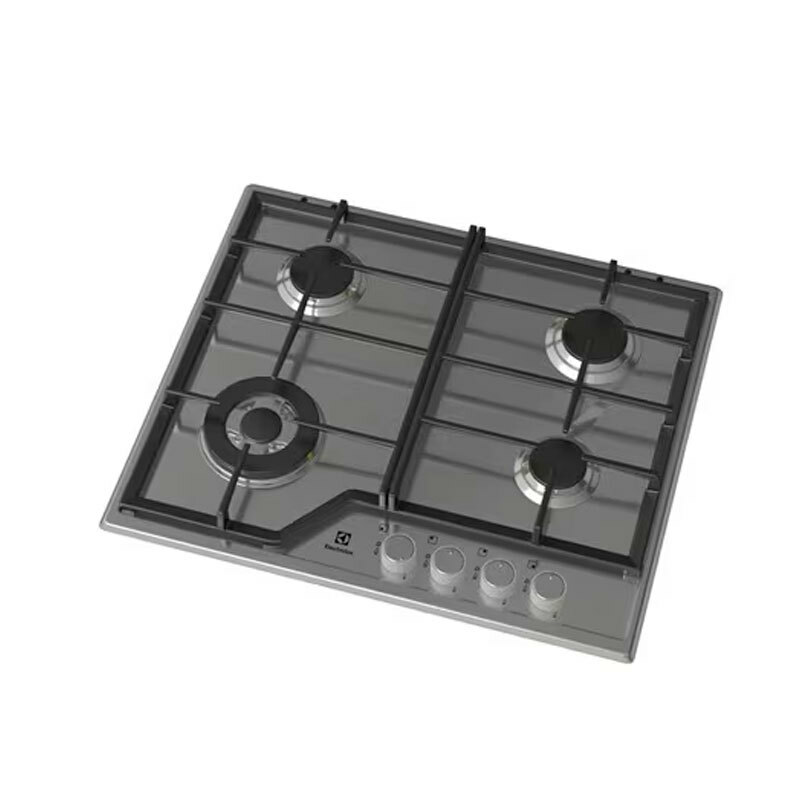 Placa de gas Electrolux KGS6436SX – 4 quemadores, Wok 4 kW, Inox antihuellas
