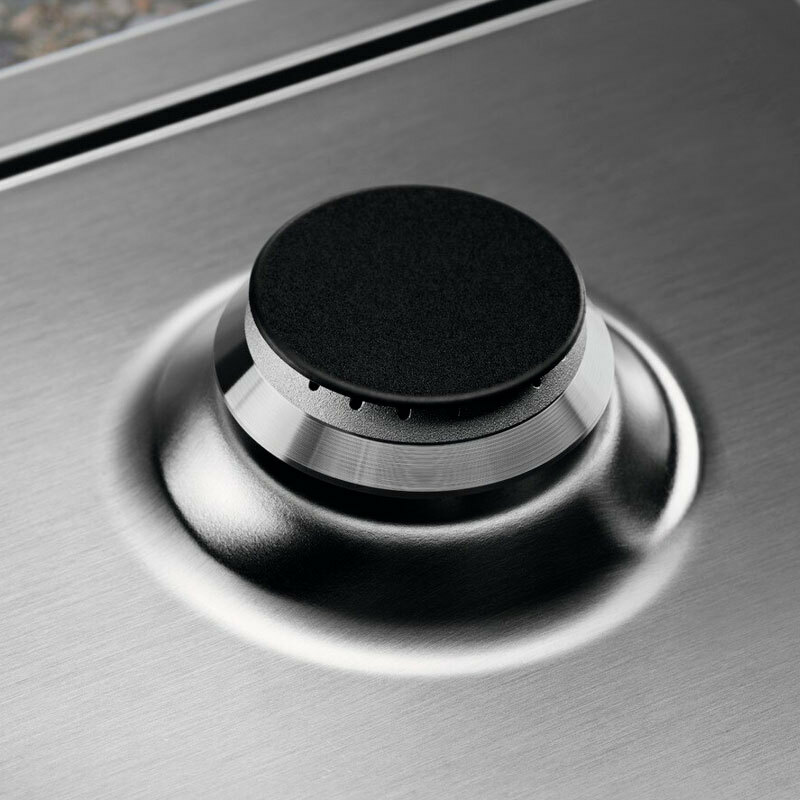 Placa de gas Electrolux KGS6436SX – 4 quemadores, Wok 4 kW, Inox antihuellas