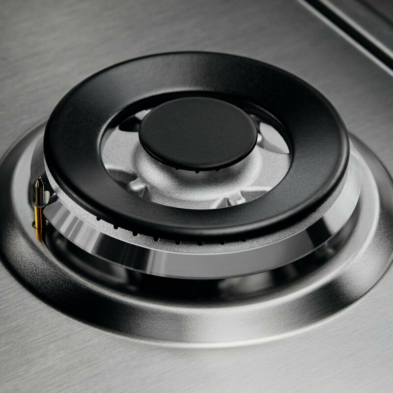 Placa de gas Electrolux KGS6436SX – 4 quemadores, Wok 4 kW, Inox antihuellas