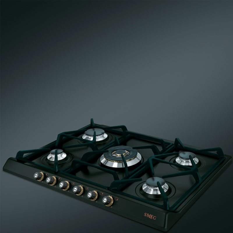 Placa de gas encastrable Smeg SR775AO – 70 cm, 5 quemadores, antracita