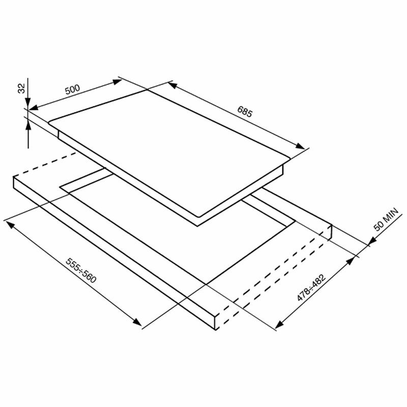 Placa de gas Smeg SR775PO – 5 quemadores, parrillas de hierro fundido, válvulas de seguridad