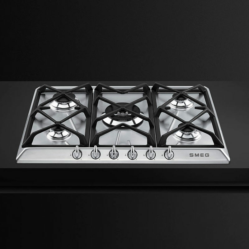 Placa de gas SMEG SR975XGH – 5 quemadores, Inox 70 cm, doble corona 5 kW