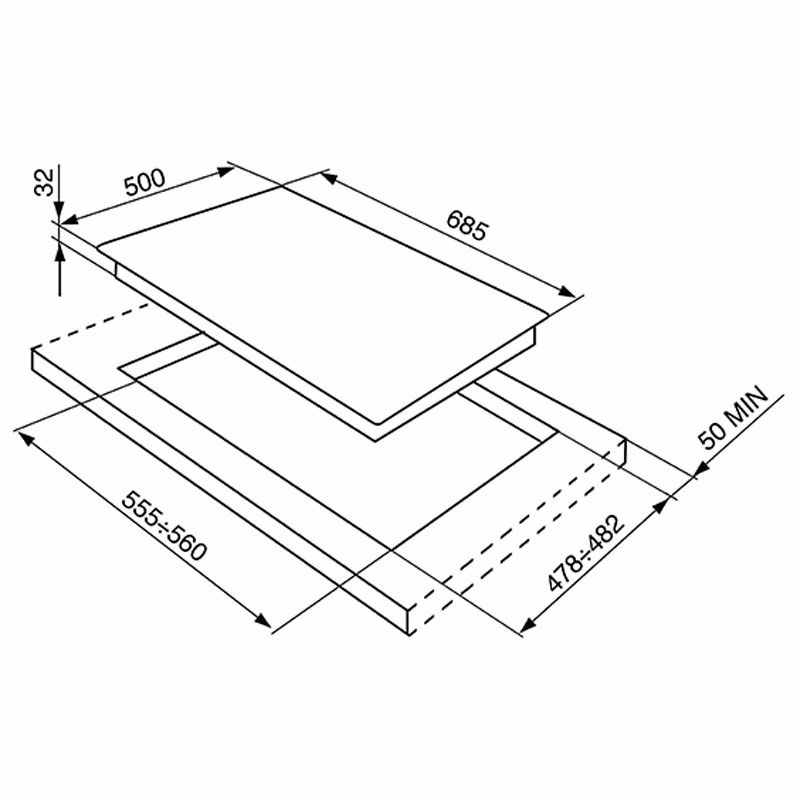 Placa de gas Smeg SRV876POGH – 5 quemadores, esmaltada crema, parrillas de fundición