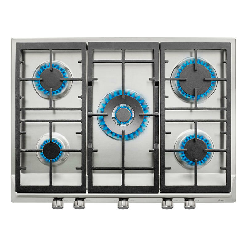 Placa de gas Teka EX 70.1 5G AI AL DR CI – 5 quemadores, Inox 68 cm, Bloqueo infantil
