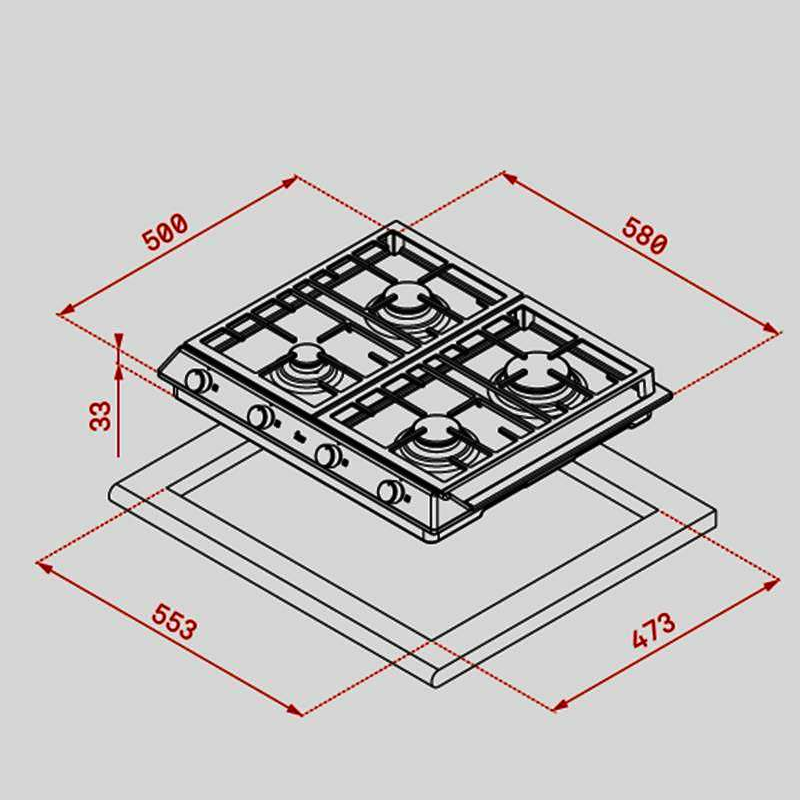 Placa de gas Teka EX 60.1 4G AI AL CI – 4 quemadores SABAF, acero inoxidable, termopar de seguridad