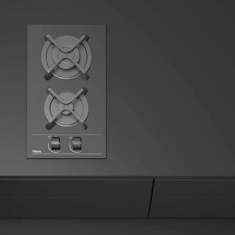 Placa de gas Teka GBC 32000 BUT – 30 cm, cristal templado negro, 2 quemadores