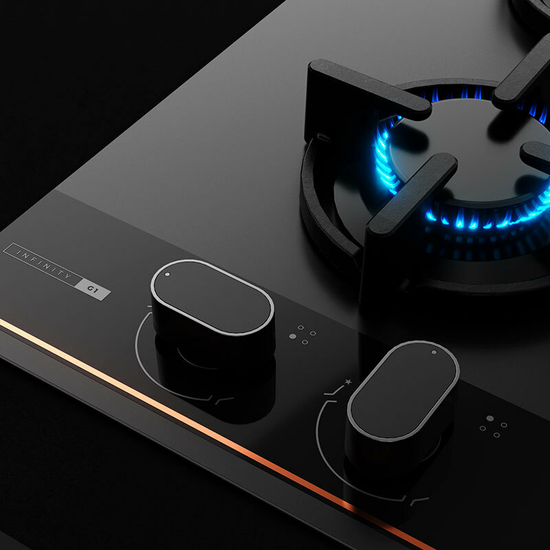 Placa de gas Teka GBC64G1BM – 60 cm, Cristal negro mate, 4 quemadores