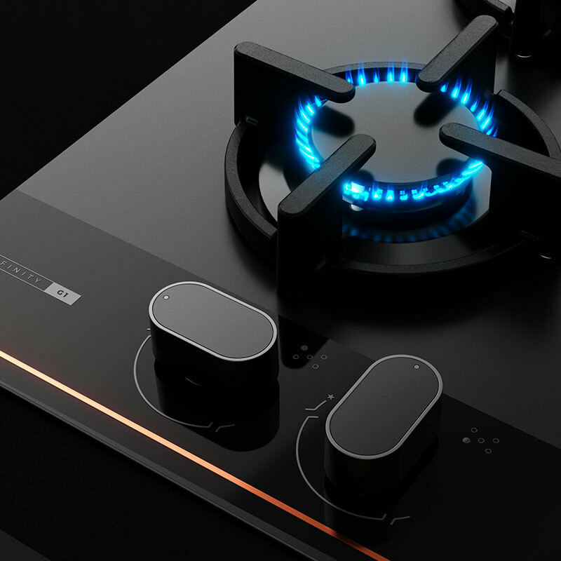 Placa de gas Teka GBC 75-G1 BM – Cristal negro, 5 quemadores (doble 3,5 kW), Bloqueo infantil