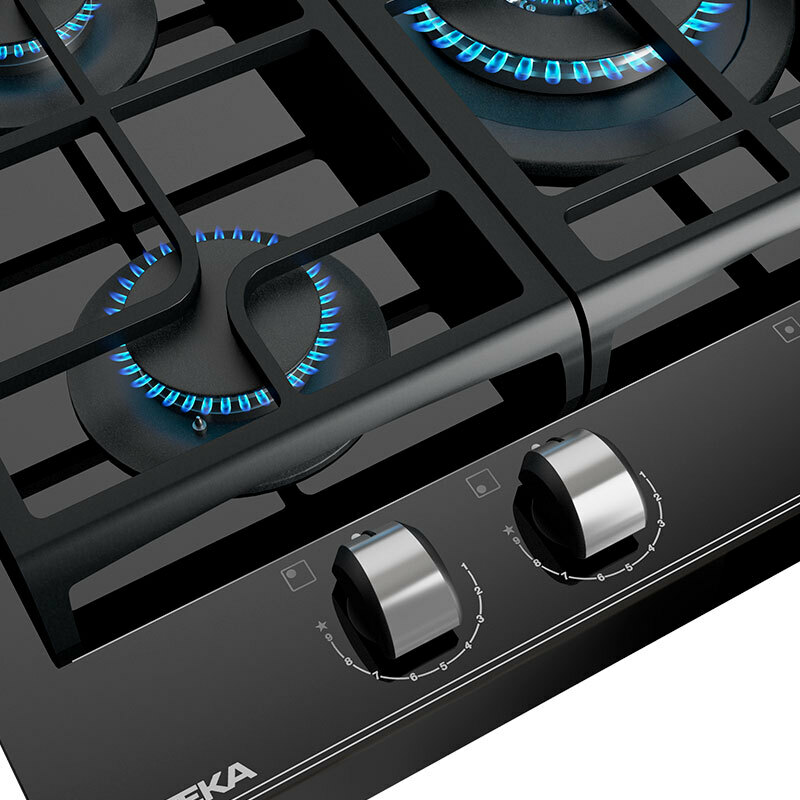 Placa de gas Teka GZC 75330 XBA – 5 quemadores SABAF, Cristal negro biselado, Control ExactFlame