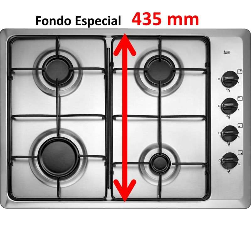 Placa de gas Teka HLX 50 4G AL – Inox, 4 quemadores, seguridad termopar