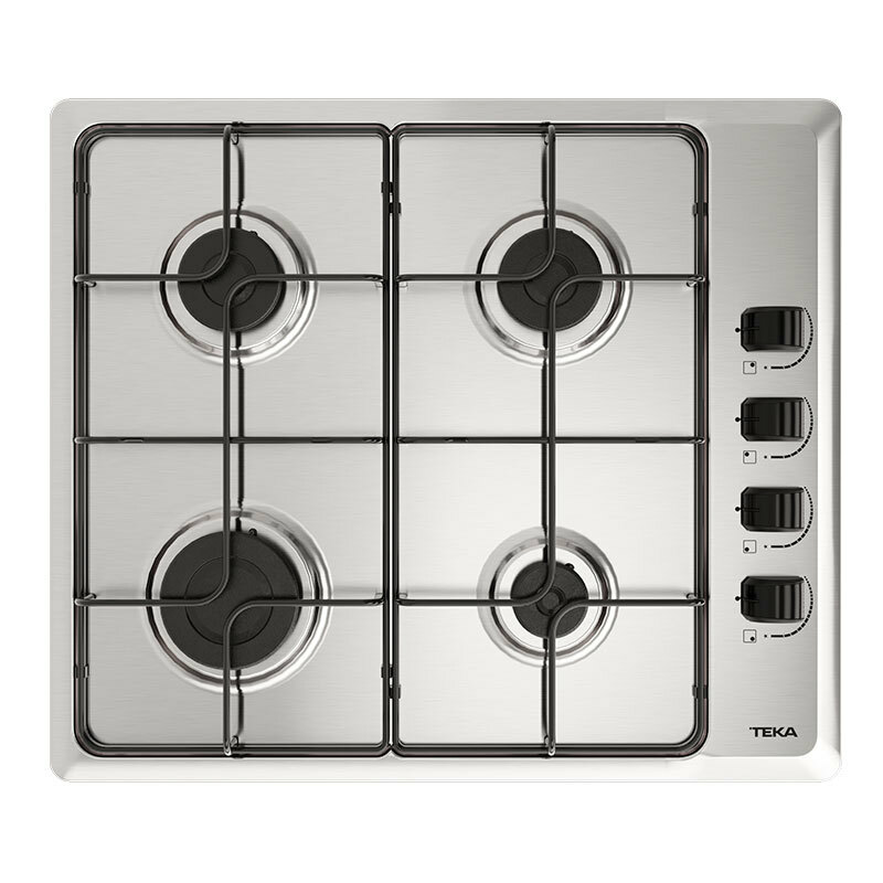 Placa de gas Teka HLX 640 KLN IX – Inox, 4 quemadores 7,5 kW, Seguridad por termopar