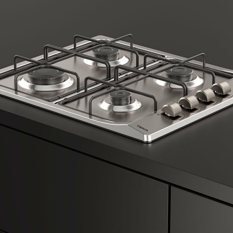 Placa de gas Teka E/60.3 40 – 4 quemadores, Inox, Seguridad termopar