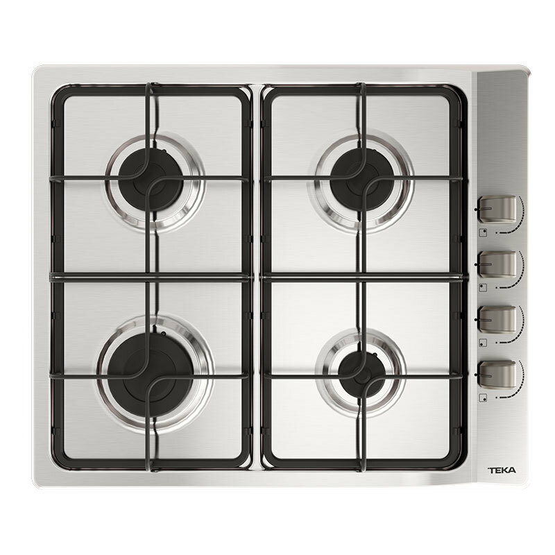 Placa de gas Teka E/60.3 40 – 4 quemadores, Inox, seguridad termopar