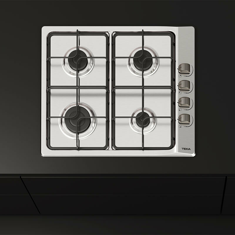 Placa de gas Teka E/60.3 40 – 4 quemadores, Inox, seguridad termopar