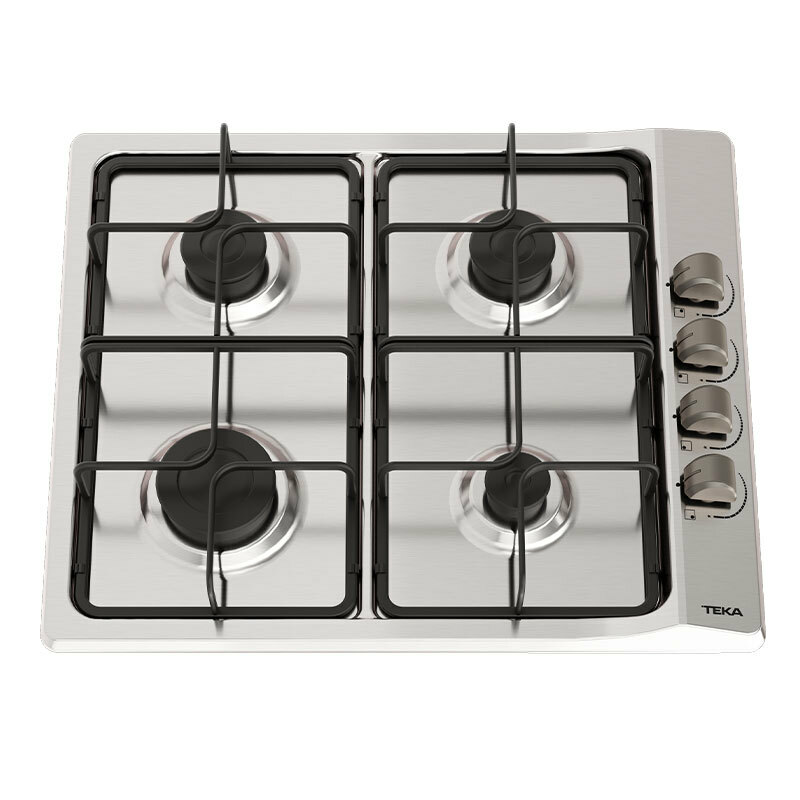 Placa de gas Teka E/60.3 40 – 4 quemadores, Inox, seguridad termopar
