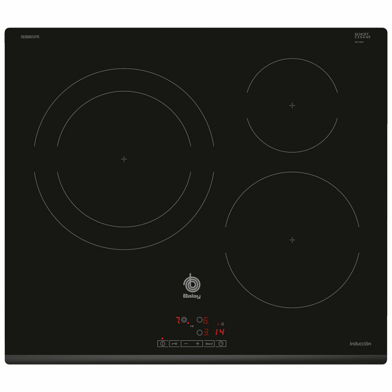 Placa de inducción Balay 3EB865FR – 3 zonas, zona 28 cm, control táctil