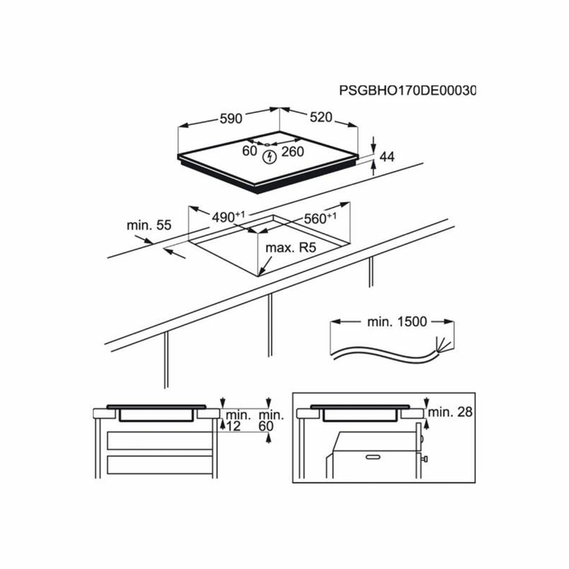 Placa de inducción integrable Electrolux LIV63332 – Zona Flex, PowerBoost, Hob2Hood