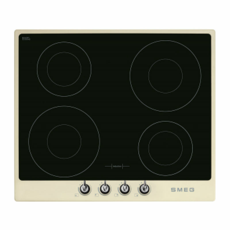 Encimera de inducción Smeg SI964PM – 4 zonas con booster, Mandos frontales, Color crema