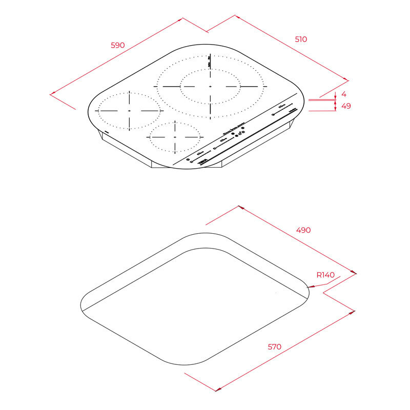 Placa de inducción Teka IKC 63320 MSP – 3 zonas, Paellera 32 cm, Control Multislider