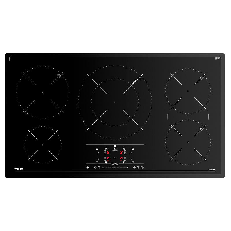 Placa de inducción empotrable Teka IR 9530 – 90 cm, 5 zonas (paellera 30 cm), control táctil deslizante