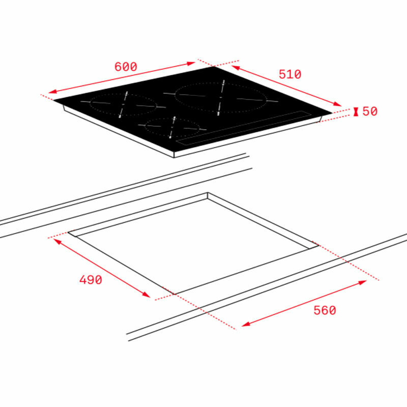 Placa de inducción Teka IZC 63015 MSS – 3 zonas, Multislider táctil, Power Plus