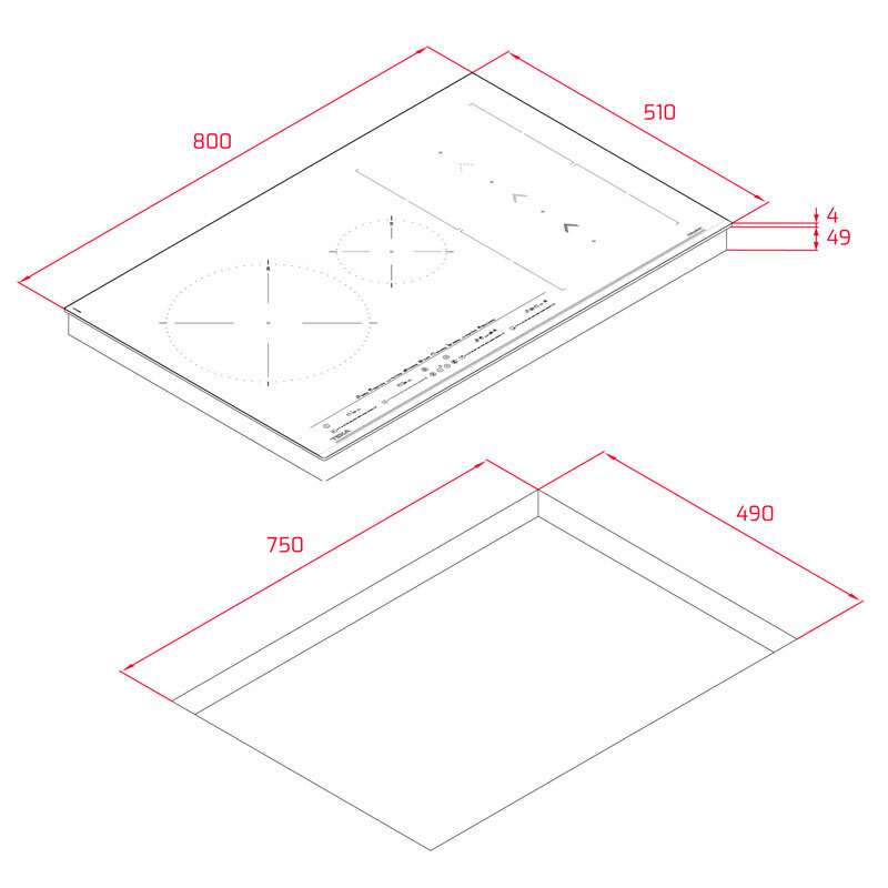 Placa de inducción Teka IZS 86630 MST BK – 80 cm, 7200 W, Zona Flex